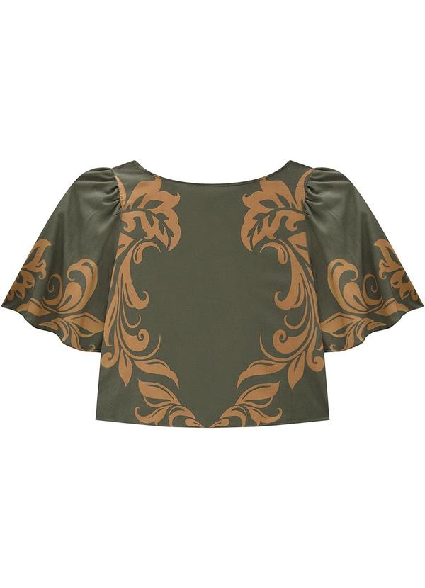Enfim - Blusa Verde Militar Ampla Arabesco 4