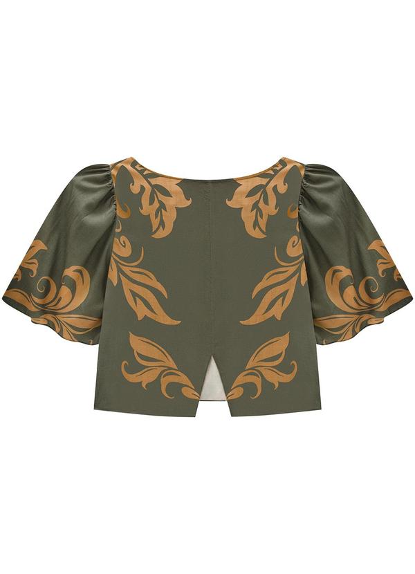 Enfim - Blusa Verde Militar Ampla Arabesco 5