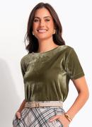 Blusa Verde Militar em Veludo