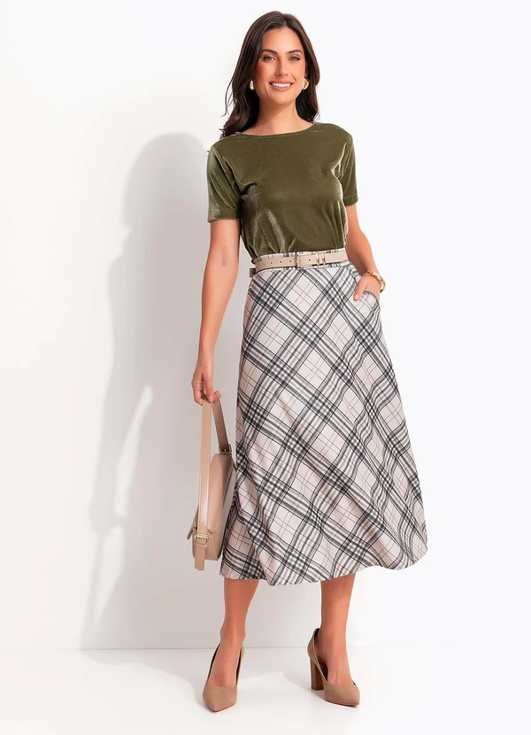 Quintess - Blusa Verde Militar em Veludo 2