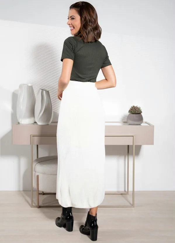 Quintess - Blusa Verde Militar Gola Alta Canelada 9