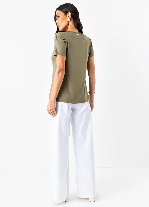 Quintess - Blusa Verde Oliva em Malha de Viscose 3
