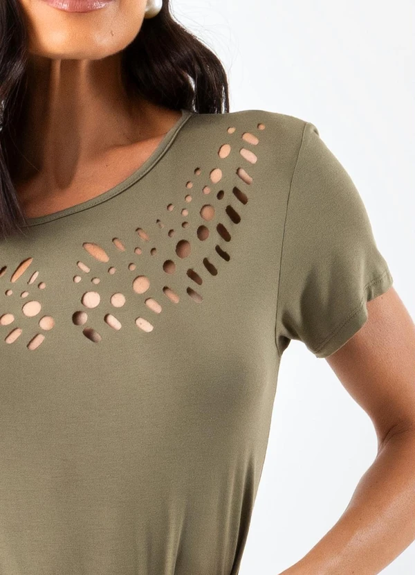 Quintess - Blusa Verde Oliva em Malha de Viscose 2