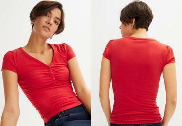 Blusa Vermelha em Malha de Viscose