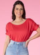 Blusa Vermelho com Detalhe de Franzidos