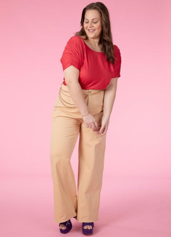 Quintess - Blusa Vermelho com Detalhe de Franzidos 11