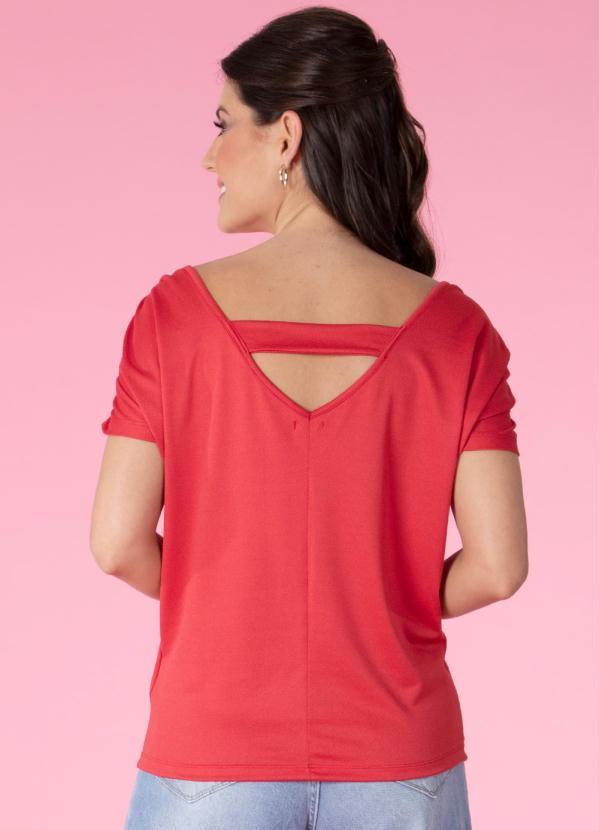 Quintess - Blusa Vermelho com Detalhe de Franzidos 2