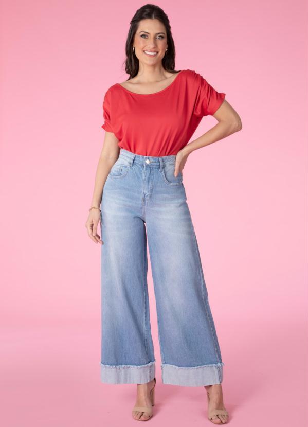 Quintess - Blusa Vermelho com Detalhe de Franzidos 3