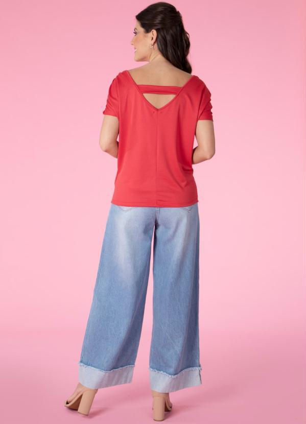 Quintess - Blusa Vermelho com Detalhe de Franzidos 4