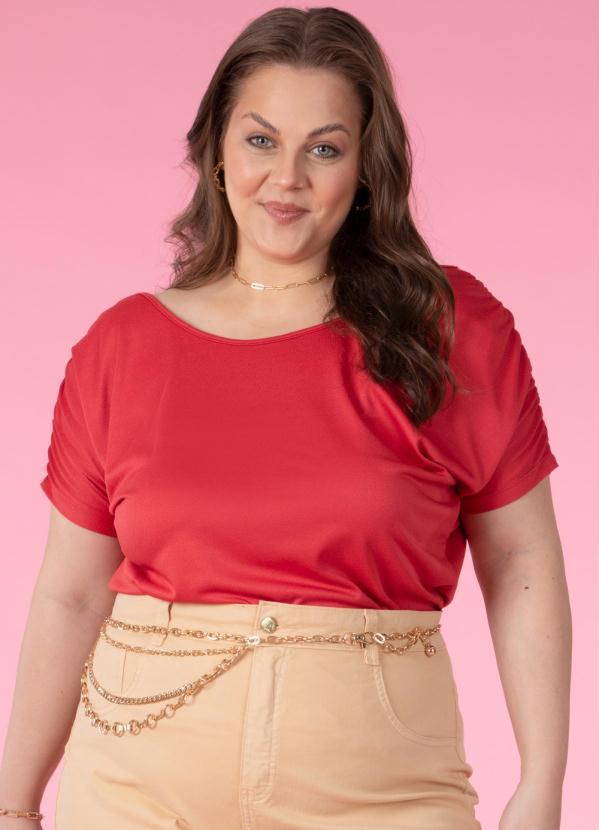 Quintess - Blusa Vermelho com Detalhe de Franzidos 7