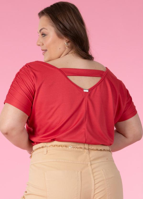 Quintess - Blusa Vermelho com Detalhe de Franzidos 8