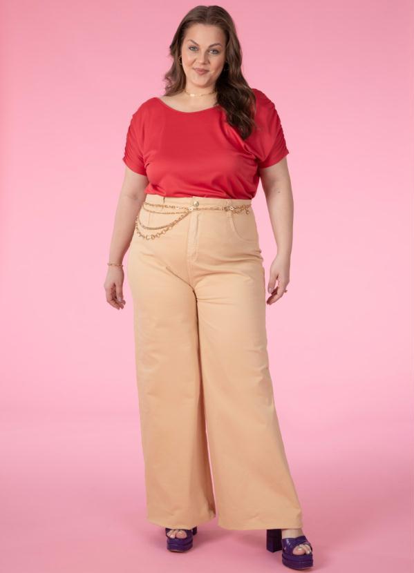 Quintess - Blusa Vermelho com Detalhe de Franzidos 9