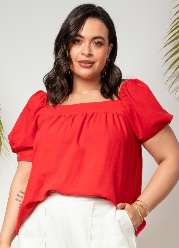 Quintess - Blusa Vermelho em Crepe Plano 6