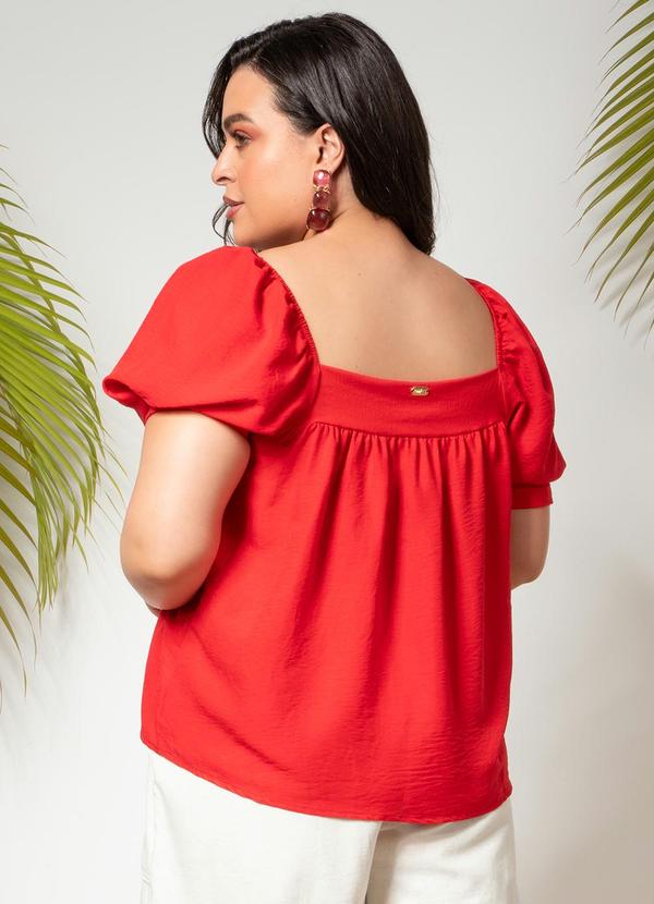 Quintess - Blusa Vermelho em Crepe Plano 7