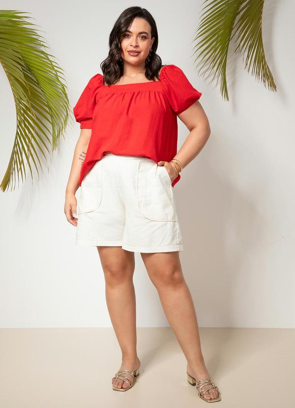 Quintess - Blusa Vermelho em Crepe Plano 8