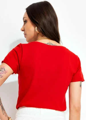 Bimini - Blusa Vermelho em Malha de Algodão - BIMINI