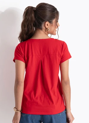 Quintess - Blusa Vermelho em Malha de Algodão - QUINTESS
