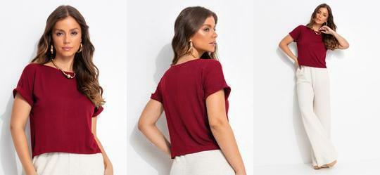 Blusa Vermelho em Malha de Viscose