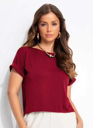 Quintess - Blusa Vermelho em Malha de Viscose - QUINTESS