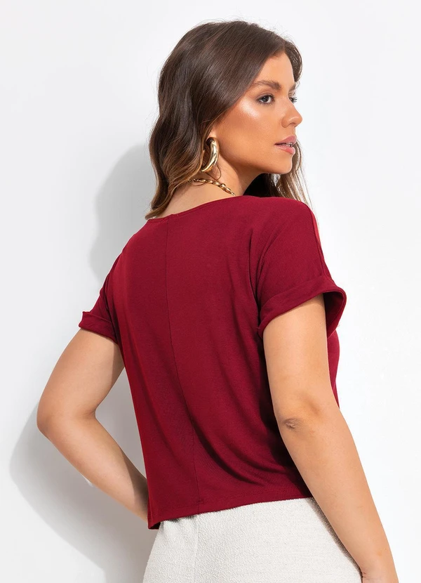 Quintess - Blusa Vermelho em Malha de Viscose 2