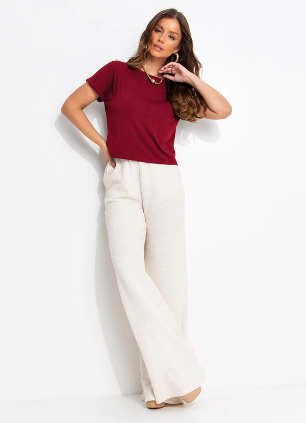 Quintess - Blusa Vermelho em Malha de Viscose