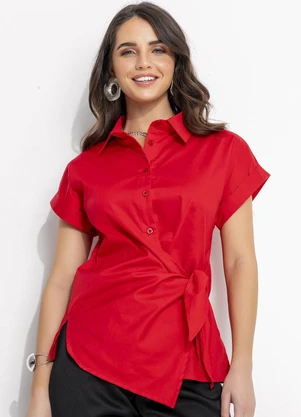 Quintess Blusa Vermelho em Tricoline