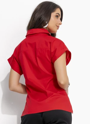 Quintess - Blusa Vermelho em Tricoline - QUINTESS