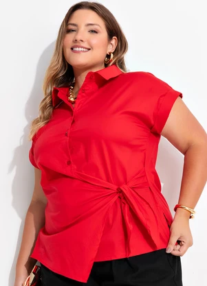 Quintess - Blusa Vermelho em Tricoline - QUINTESS