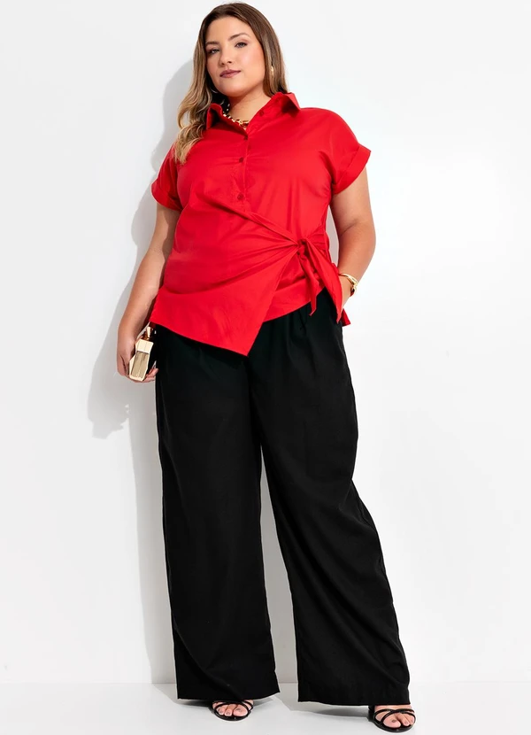 Quintess - Blusa Vermelho em Tricoline 10