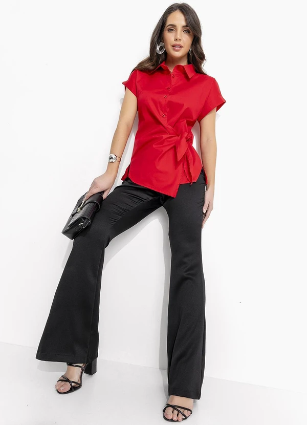 Quintess - Blusa Vermelho em Tricoline 5