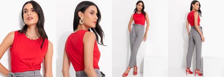 Blusa Vermelho em Viscolycra