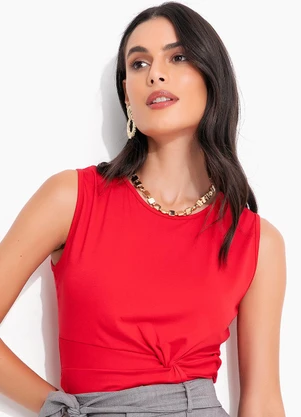Quintess - Blusa Vermelho em Viscolycra - QUINTESS
