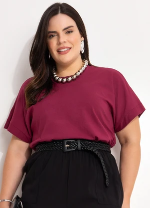 Marguerite - Blusa Vinho em Malha de Algodão - MARGUERITE