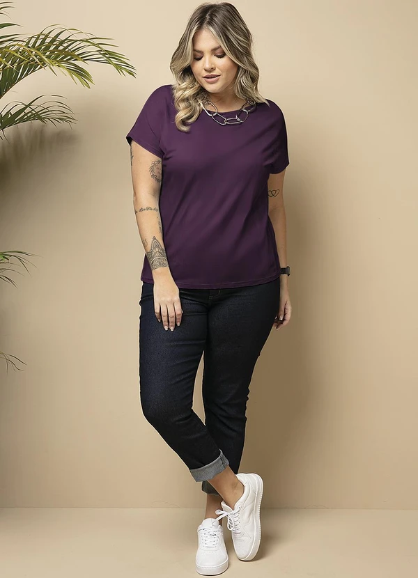 Quintess - Blusa Vinho em Malha de Viscose