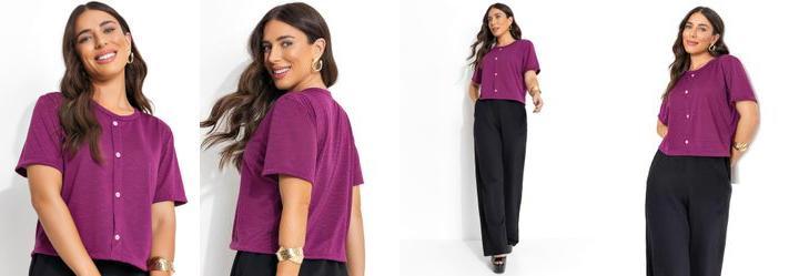Blusa Vinho em Malha Flam�