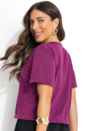 Moda Pop - Blusa Vinho em Malha Flamê - MODA POP
