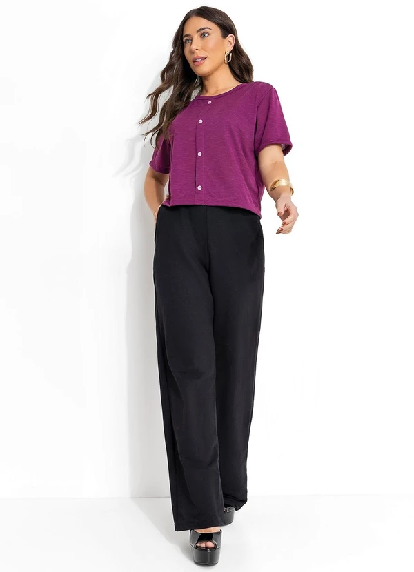 Moda Pop - Blusa Vinho em Malha Flamê 3