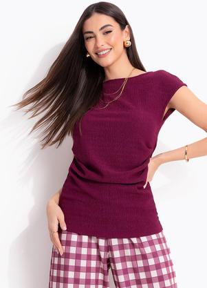 Blusa (Vinho) em Malha Texturizada