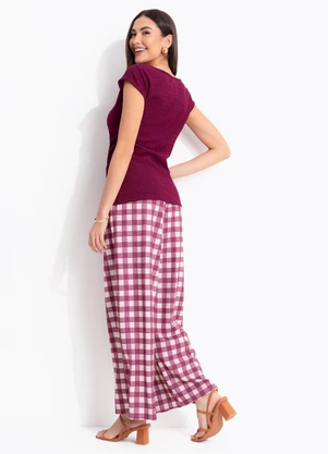 Quintess - Blusa Vinho em Malha Texturizada - QUINTESS