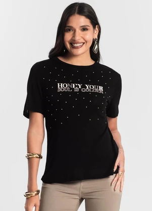 Rovitex - Blusa Visco Tricot Feminina Preto - ROVITEX