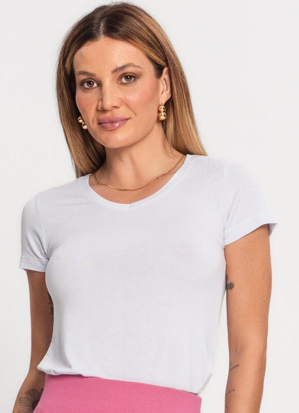 Rovitex - Blusa Viscolight Básica Feminina Kohmar Branco