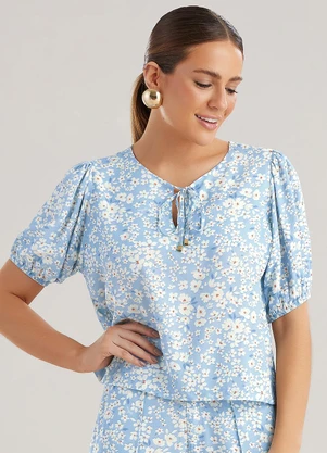 Angel - Blusa Viscose  Azul - ANGEL