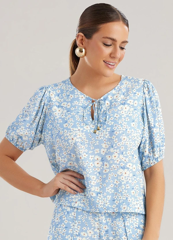 Angel - Blusa Viscose  Azul