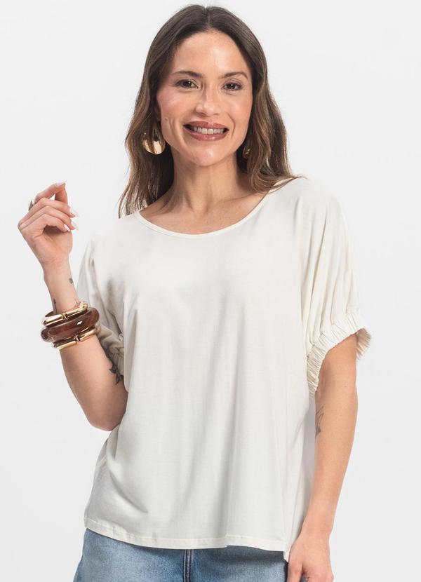 Infinita Cor - Blusa Viscose Bege