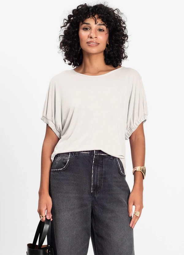 Infinita Cor - Blusa Viscose Bege 3