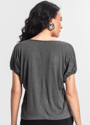 Infinita Cor - Blusa Viscose Cinza - INFINITA COR