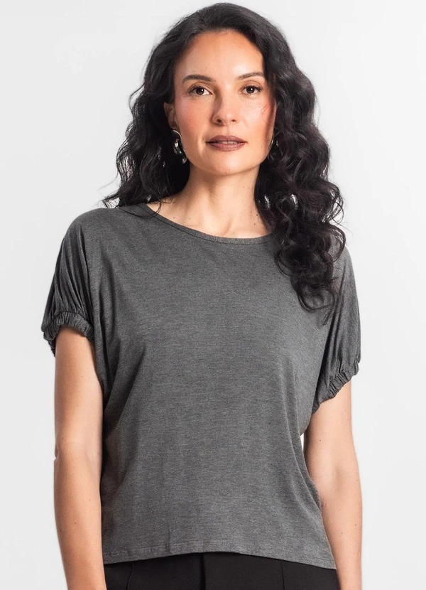 Infinita Cor - Blusa Viscose Cinza