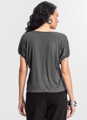 Infinita Cor - Blusa Viscose Cinza - INFINITA COR