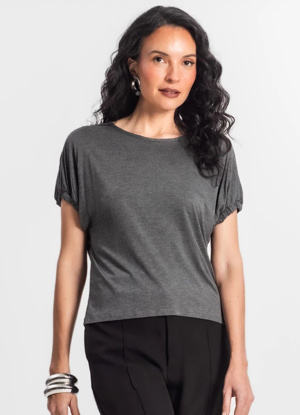 Infinita Cor - Blusa Viscose Cinza