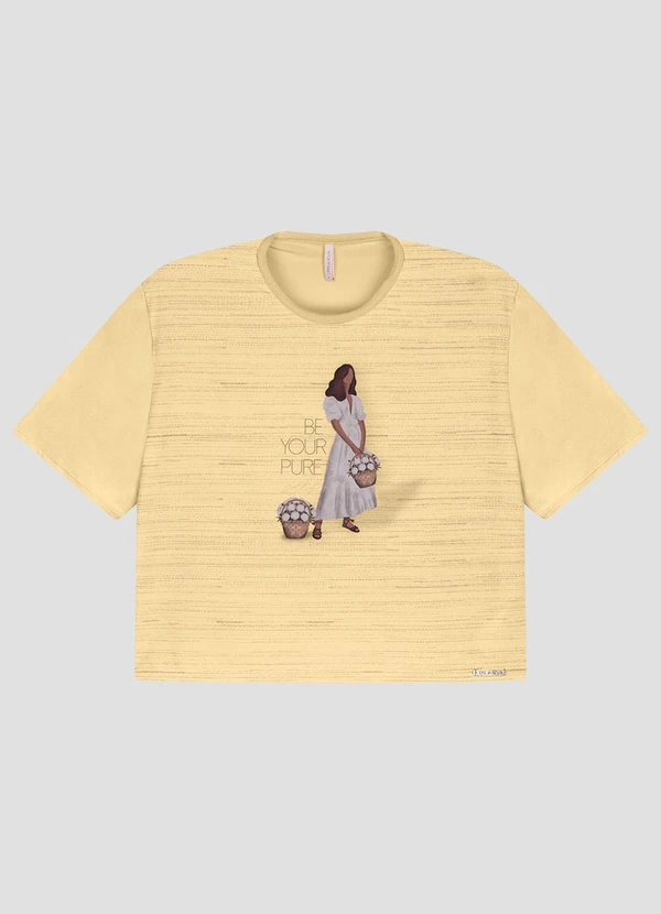 Cereja Rosa - Blusa Viscose em Tecido Plano Resort Bege